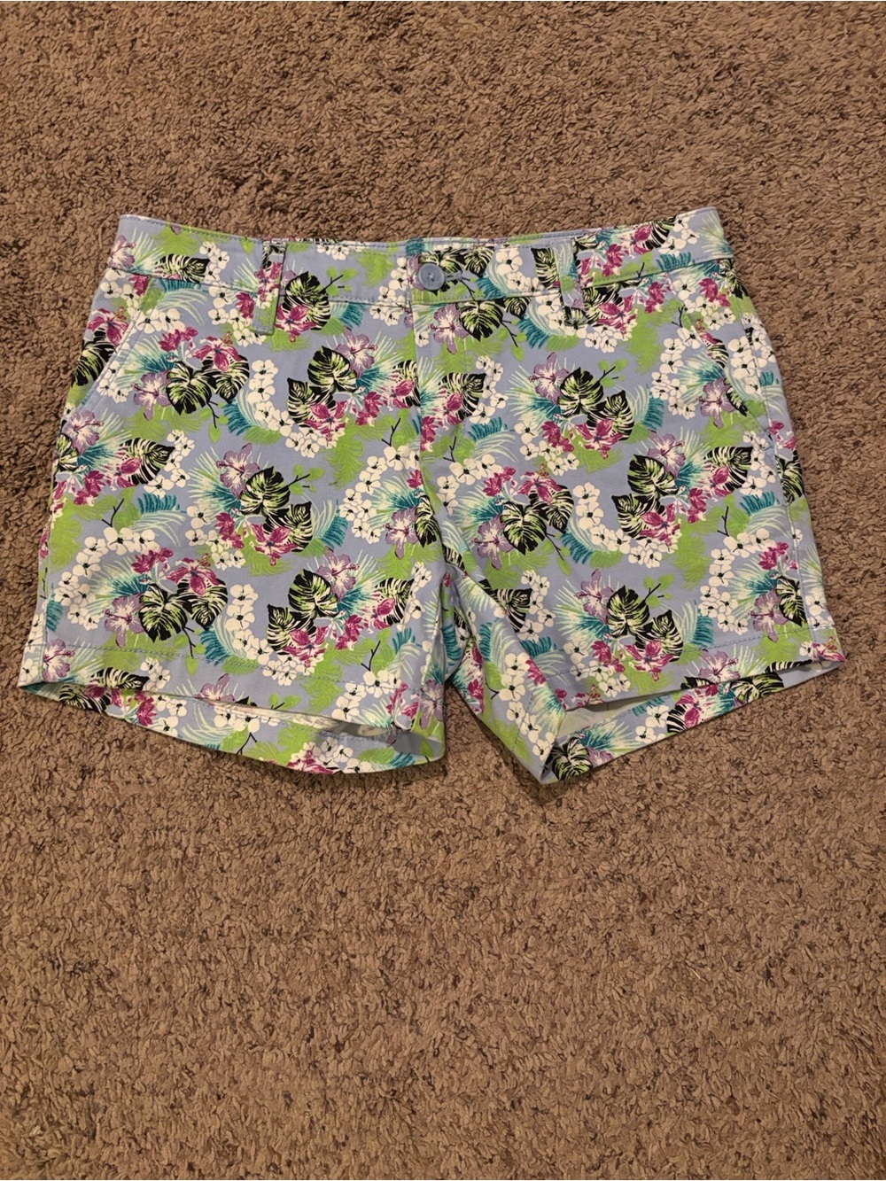 NWOT Victorias Secret Floral Print Women’s Shorts in Light Blue and Green 6
